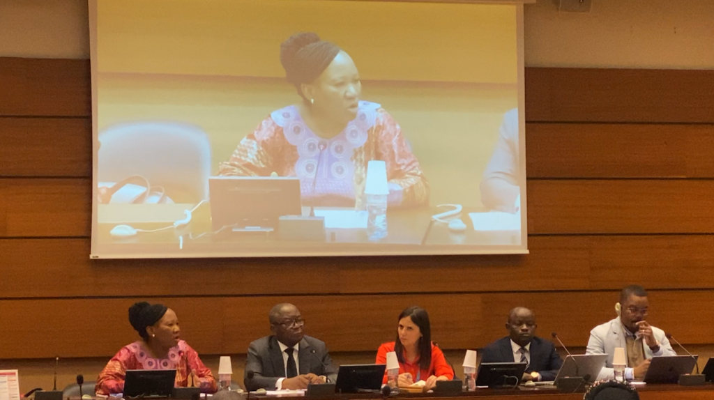 African human rights delegates at a conference in Geneva.