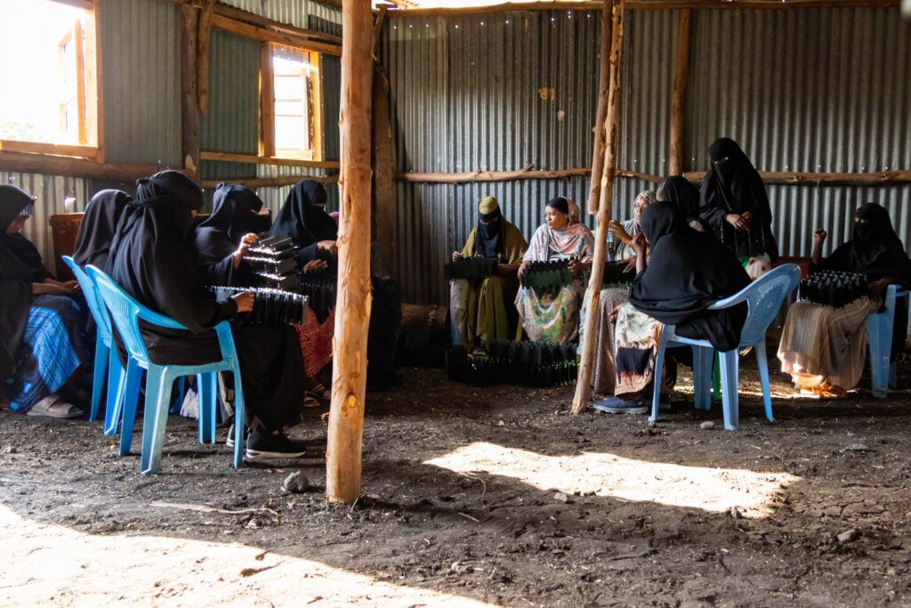 Kenyan female farmers attending a training session.