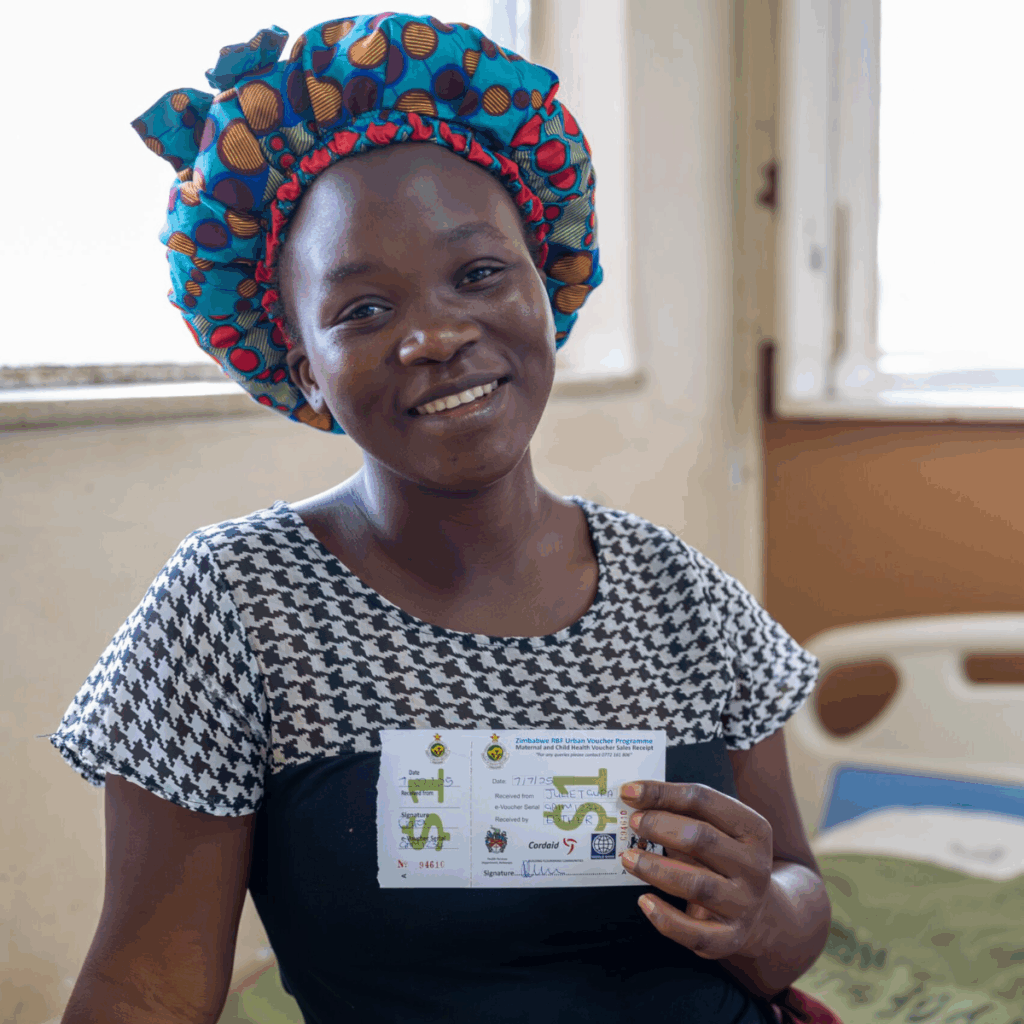 Zimbabwean mother in a hospital.