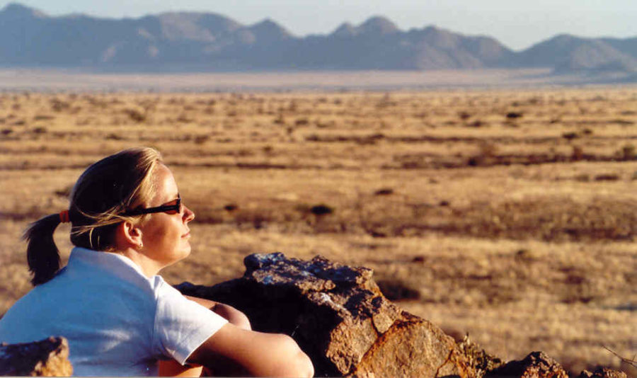 Ylse during her travels in Namibia.