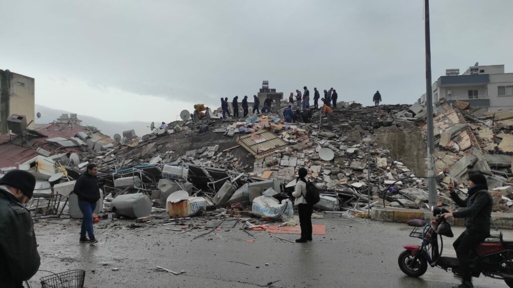 Rescue teams are searching for survivors under the rubble, after an earthquake wreaked havoc in Turkey on Monday February 6.