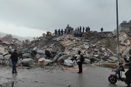 Rescue teams are searching for survivors under the rubble, after an earthquake wreaked havoc in Turkey on Monday February 6.