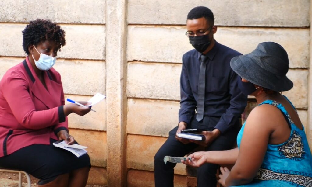 Health workers visiting the neighbourhoods of large urban areas in Zimbabwe.