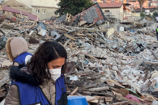 Aid workers in Hatay, Turkey.