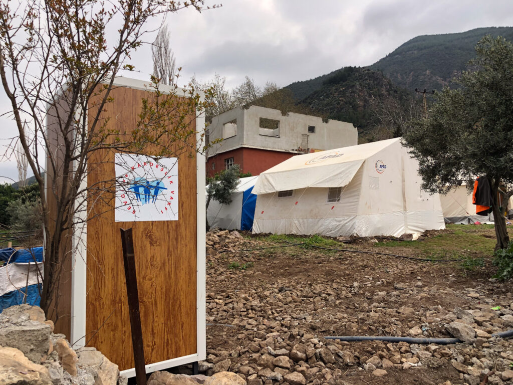 A latrine in a Turkish earthquake disaster area.