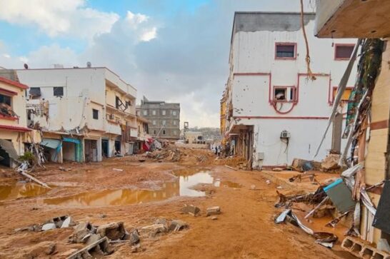 Damage caused by storm Daniel in the Libyan city of Derna.