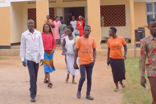 Participants in the e-voucher project against sexual and gender-based violence in Uganda.