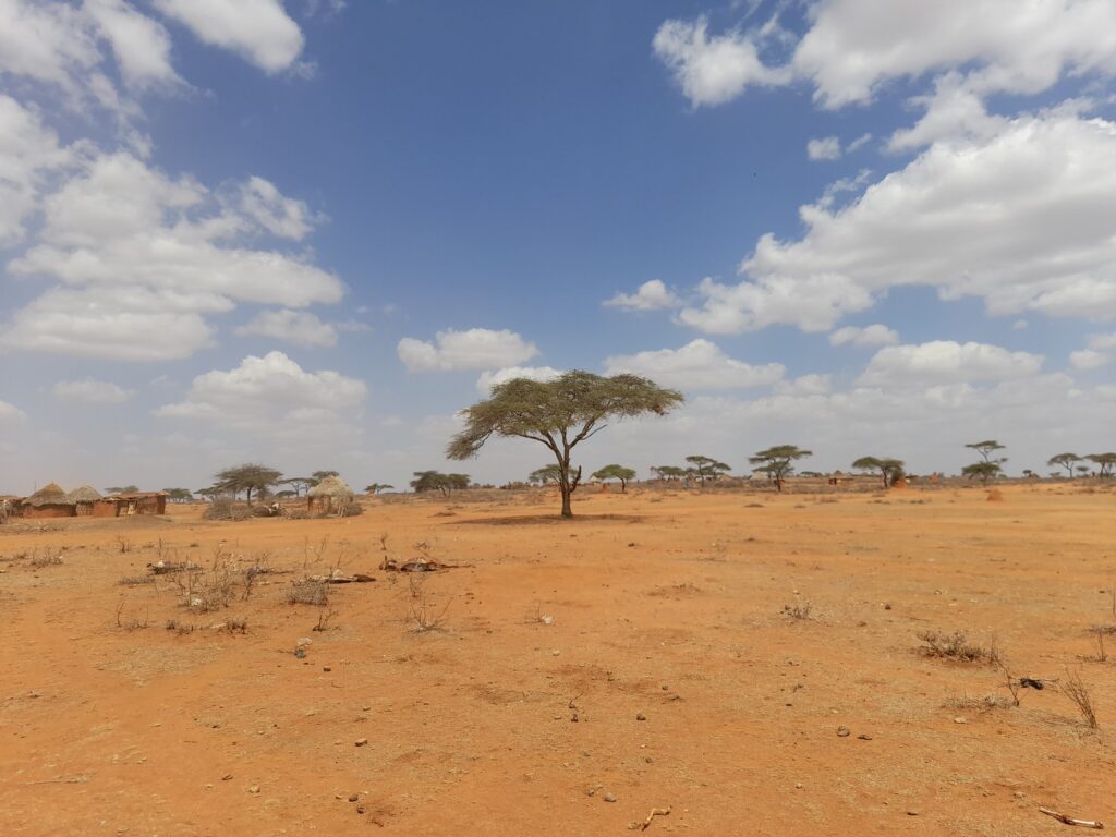 Een droge vlakte in Zuid-Ethiopië.